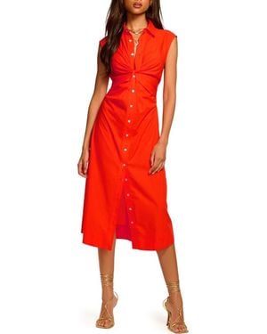 Ramy Brook Mihal Cap Sleeve Shirtdress - Red