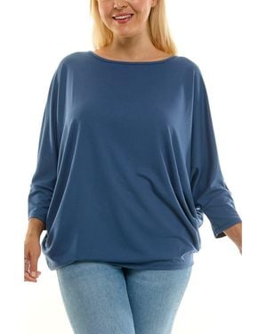 Nina Leonard Dolman Sleeve Tunic - Blue