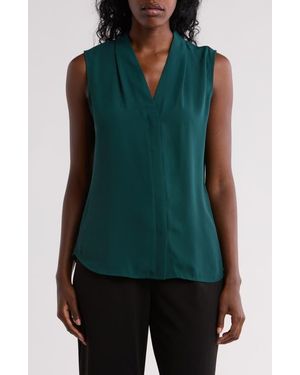 Nordstrom Rack V-Neck Sleeveless Woven Shell Top - Green