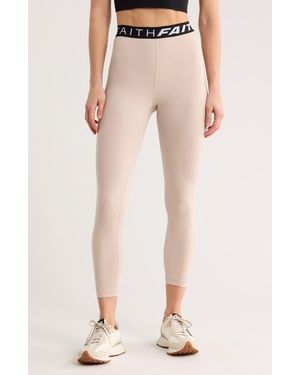 Faith Connexion Exposed Waistband Full Length Leggings - Natural