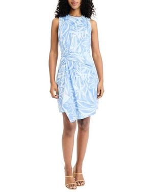 Donna Morgan Sleeveless Asymmetric Minidress - Blue