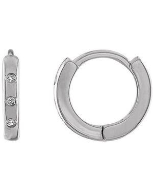 FZN Diamond Huggie Hoop Earrings - Metallic