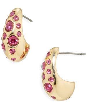 Kurt Geiger Bombay Pavé Cz Dome Hoop Earrings - Metallic