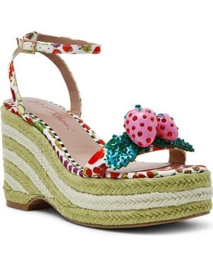 Betsey Johnson Bobbie Platform Wedge Sandal - Blue
