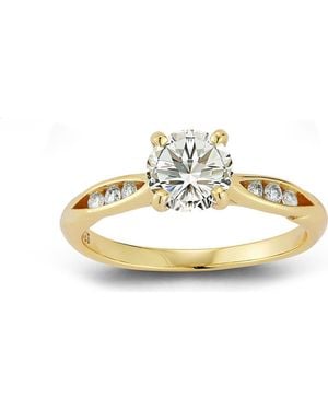 Glaze Jewelry Round Moissanite Ring - Metallic