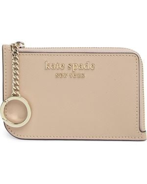 Kate Spade Cameron Medium L-Zip Card Holder - Natural