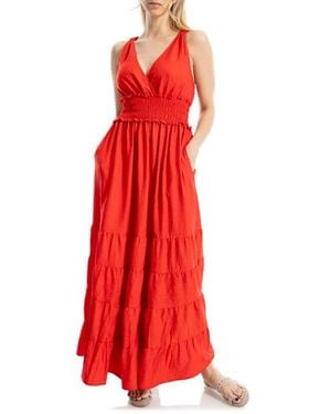 Max Studio Crossback Tiered Maxi Dress