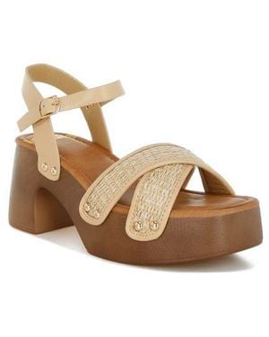 Rag & Co Qasa Platform Sandal - Natural