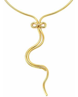 Rebel Bow Lariat Necklace - Metallic