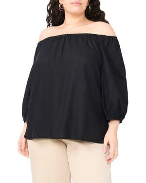 Vince Camuto Off The Shoulder Puff Sleeve Top - Black