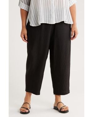 Max Studio Texture Barrel Pants - Black