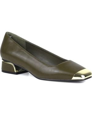 Ninety Union Eagle Tipped Square Toe Pump - Green