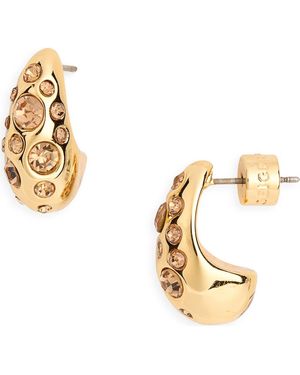 Kurt Geiger Bombay Pavé Cz Dome Hoop Earrings - Metallic