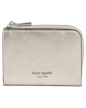 Kate Spade Ava Metallic Zip Bifold Wallet - Gray