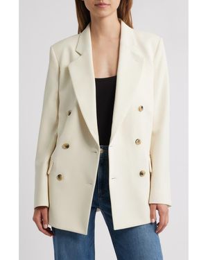 FRAME The Relaxed Everyday Double Breasted Blazer - Natural