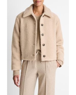 Vince High Pile Fleece Jacket - Natural