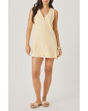 Splendid Lounge Zip Front Minidress - Natural