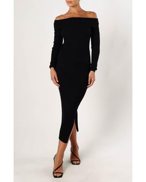 Petal & Pup Knit Off The Shoulder Top & Skirt Set - Black