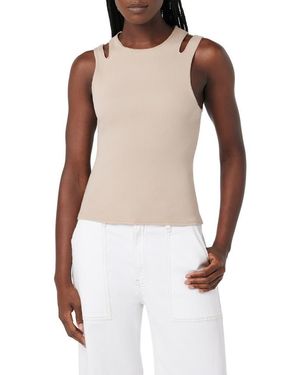 Hudson Jeans High Neck Cut Out Tank - Natural