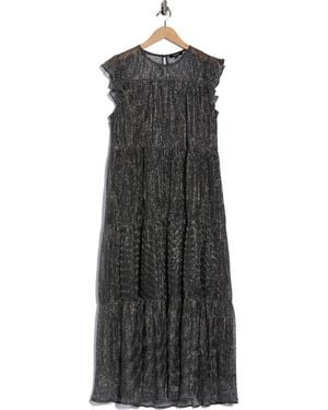 Wishlist Tiered Pleated Maxi Dress - Black