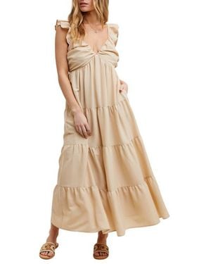 Wishlist Textured Tiered Maxi Dress - Natural