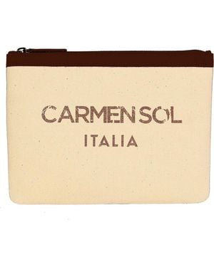Carmen Sol Firenze Canvas Pochette - Natural
