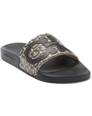 Ferragamo Tomaio Slide Sandal - Gray