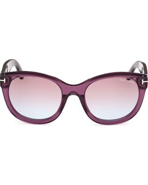 Tom Ford 54Mm Cat Eye Sunglasses - Brown