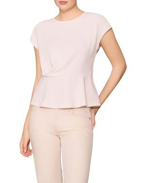 MELLODAY Side Ruched Crepe Top - Pink
