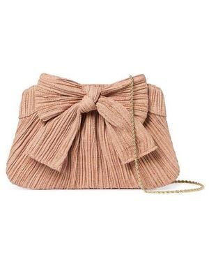 Loeffler Randall Rayne Raffia Pleated Bow Clutch - Natural