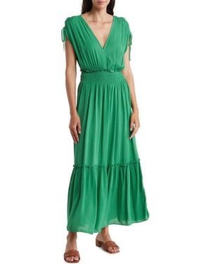 Max Studio Tie Shoulder Maxi Dress - Green