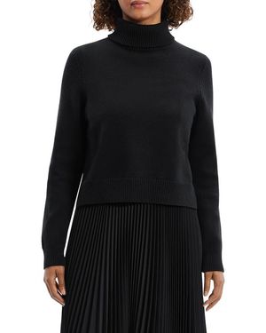 Theory Long Sleeve Mixed Media Dress - Black