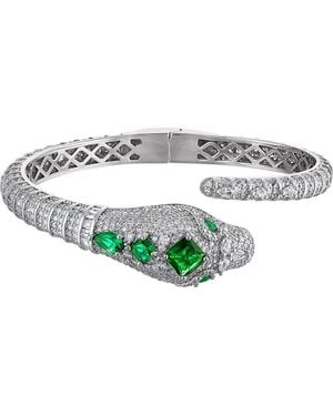 FZN Pavé Cubic Zirconia Snake Bypass Bracelet - Blue