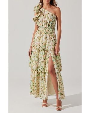 Astr Imelda Floral One-Shoulder Dress - Multicolor