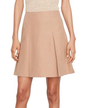 Vince Pleated A-Line Skirt - Natural