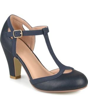 Journee Collection Journee Olina T-Strap Pump - Blue