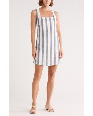Blu Pepper Stripe Sleeveless Minidress - Blue