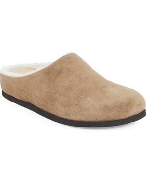 Common Projects Suede & Genuine Shearling Clog - Brown