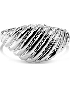 DEVATA Tapered Rope Band Ring - White