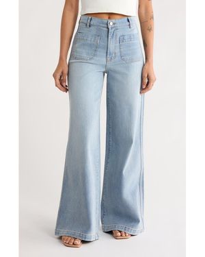Habitual Patch Pocket Flare Jeans - Blue