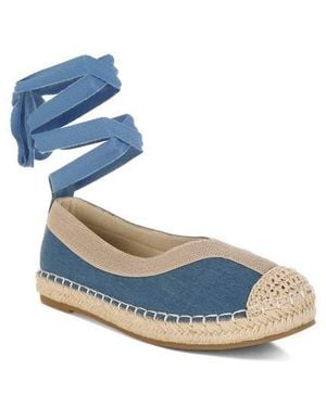LONDON RAG Nalya Ankle Wrap Espadrille Flat - Blue