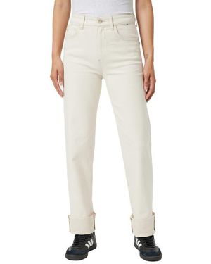 Mavi Savannah Cuffed High Waist Straight Leg Jeans - White