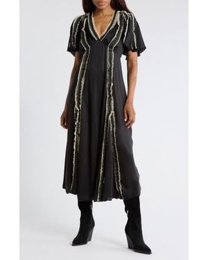 The Great The Dancehall Short Sleeve Maxi Dress - Black