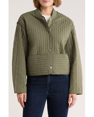 Rag & Bone Bobbi Cropped Quilted Jacket - Green