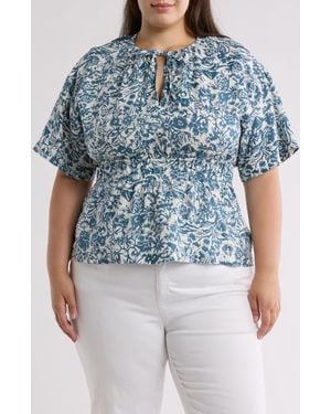 Joie Renae Floral Linen Top - Blue