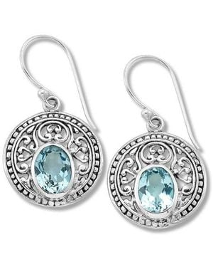Samuel B. Round Drop Earrings - Blue