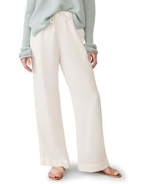 Faherty Dune Organic Cotton Wide Leg Pants - White