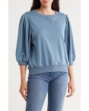 BLUEGREY Balloon Sleeve Crop Sweatshirt - Blue