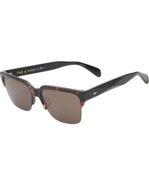 Rag & Bone 58Mm Square Half Rim Sunglasses - Brown