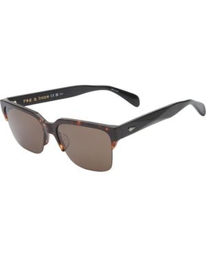 Rag & Bone 58Mm Square Half Rim Sunglasses - Brown
